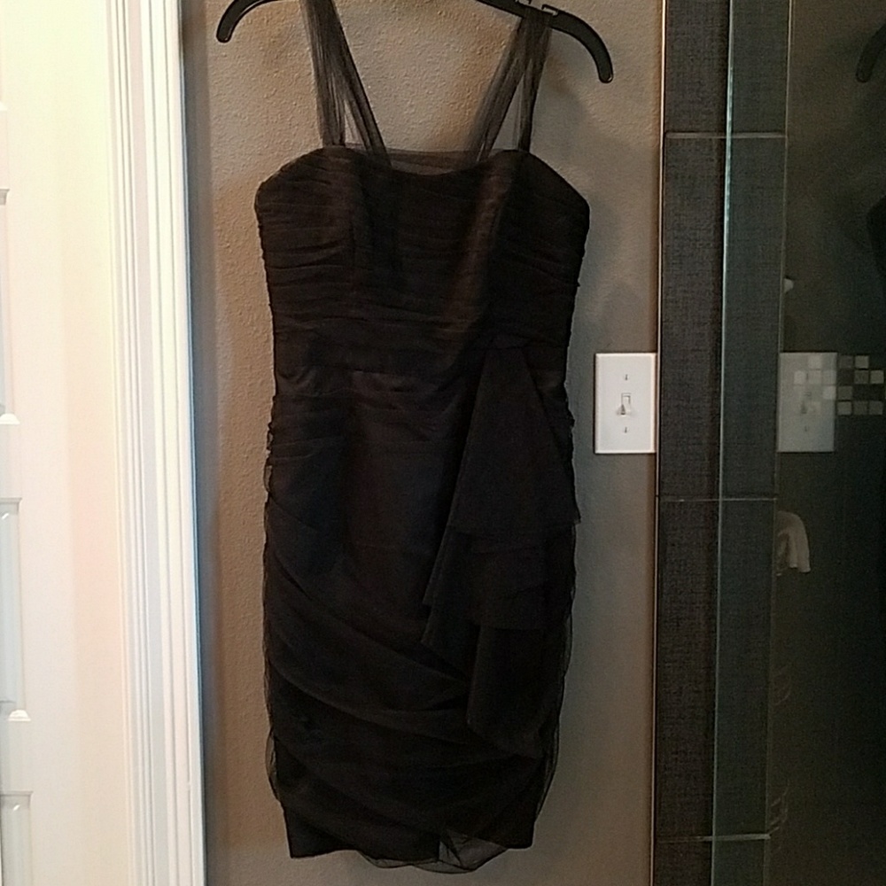 David's Bridal Black Tulle cocktail dress